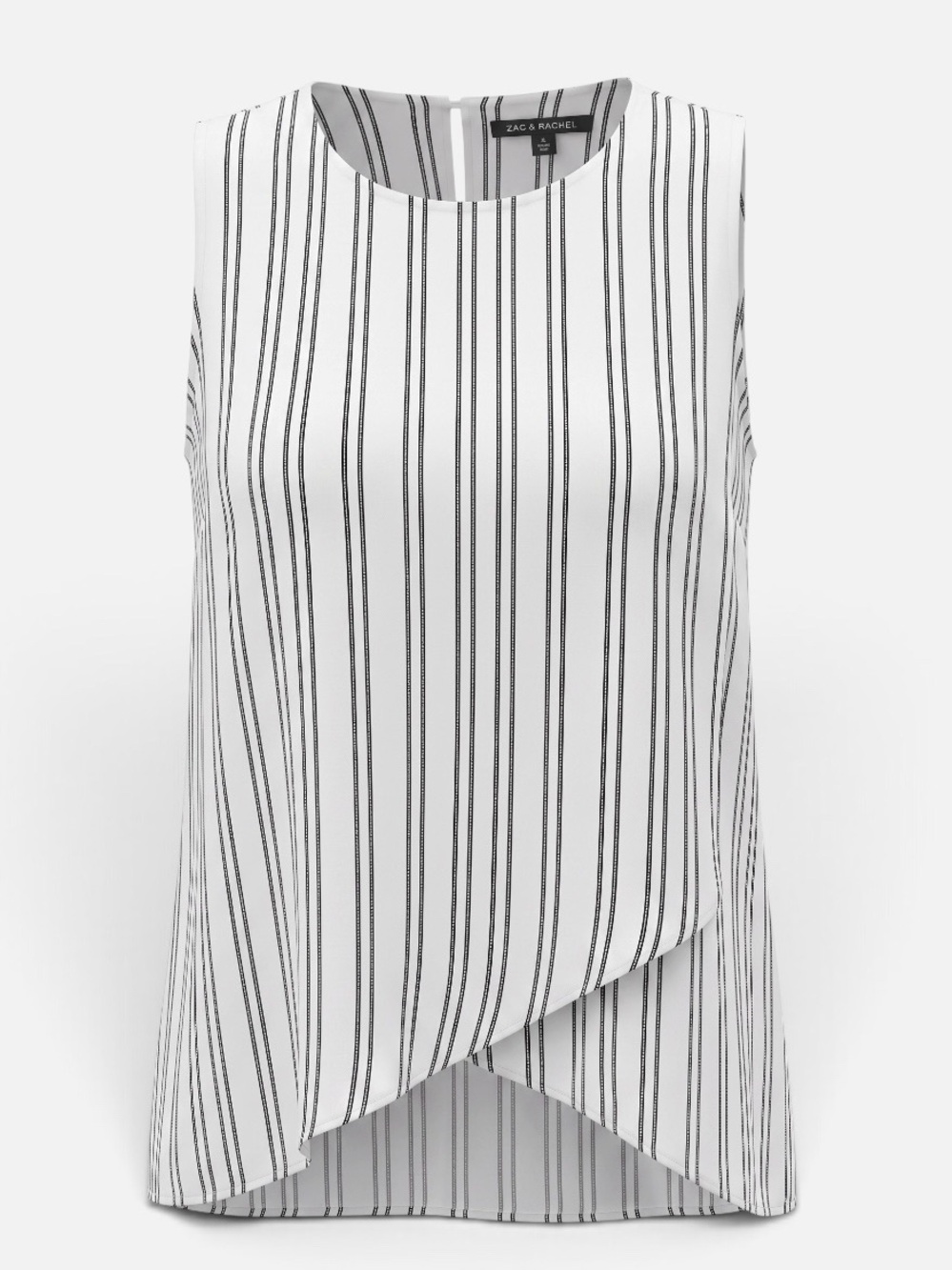 ZAC & RACHEL White & Black Vertical Stripe Sleeveless Top